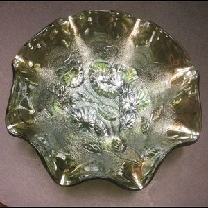 Imperial Carnival Glass Pansy Low Bowl